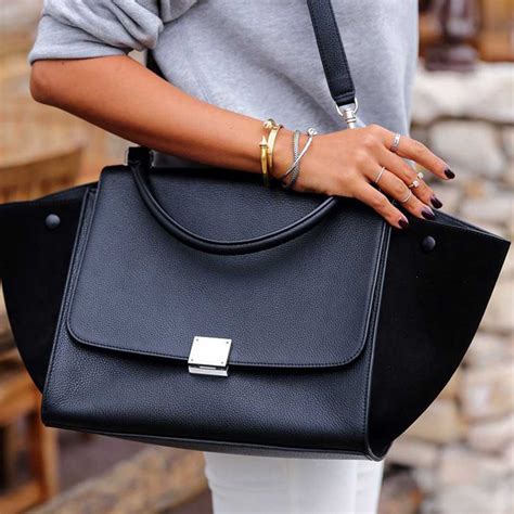 celine bag trapeze black|celine shopper bag.